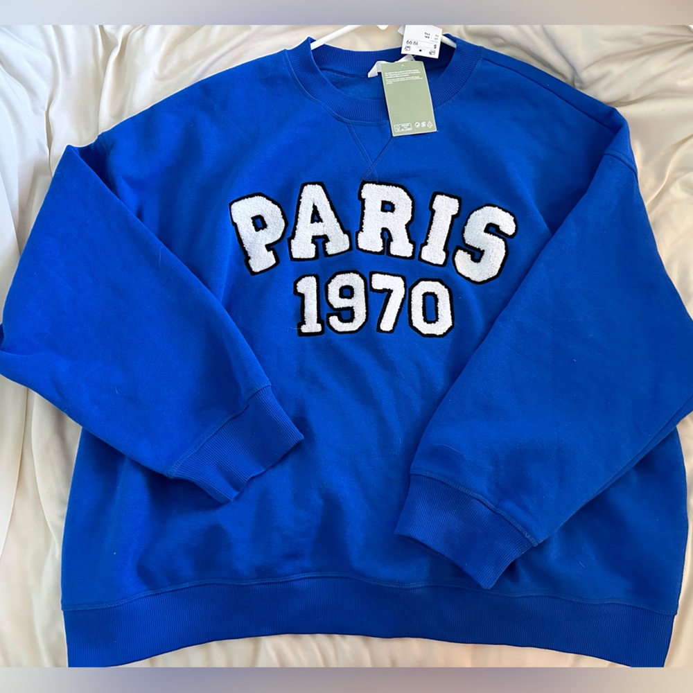Royal blue paris crewneck